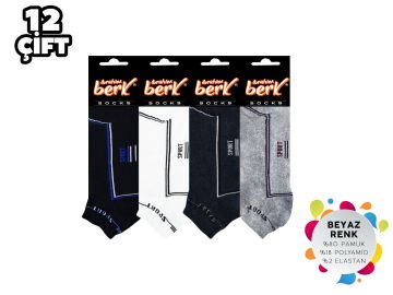 İbrahim Berk 11-24 Erkek Likralı Patik Çorap 12'li