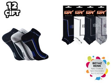 İbrahim Berk 11-24 Erkek Likralı Patik Çorap 12'li