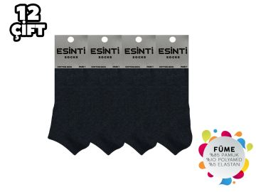 Esinti Düz Füme Bayan Penye Patik 12'li