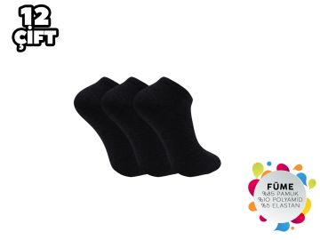 Esinti Düz Füme Bayan Penye Patik 12'li