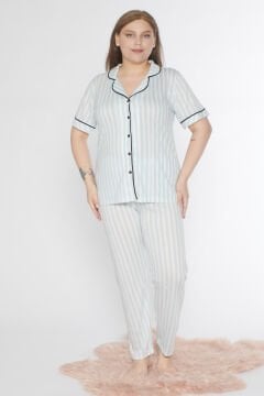 Alperi B780-26 (3XL-4XL-5XL-6XL) Bayan Kısa Kollu Pijama Takım 4'lü
