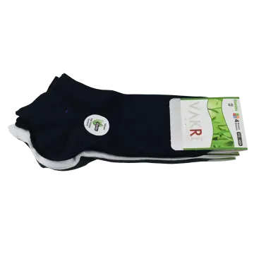Vakre 9304-2 (40-45 NO) Dikişsiz Erkek Bambu Patik Çorap 12'li