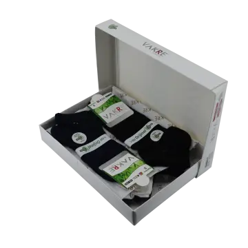 Vakre 9304-2 (40-45 NO) Dikişsiz Erkek Bambu Patik Çorap 12'li