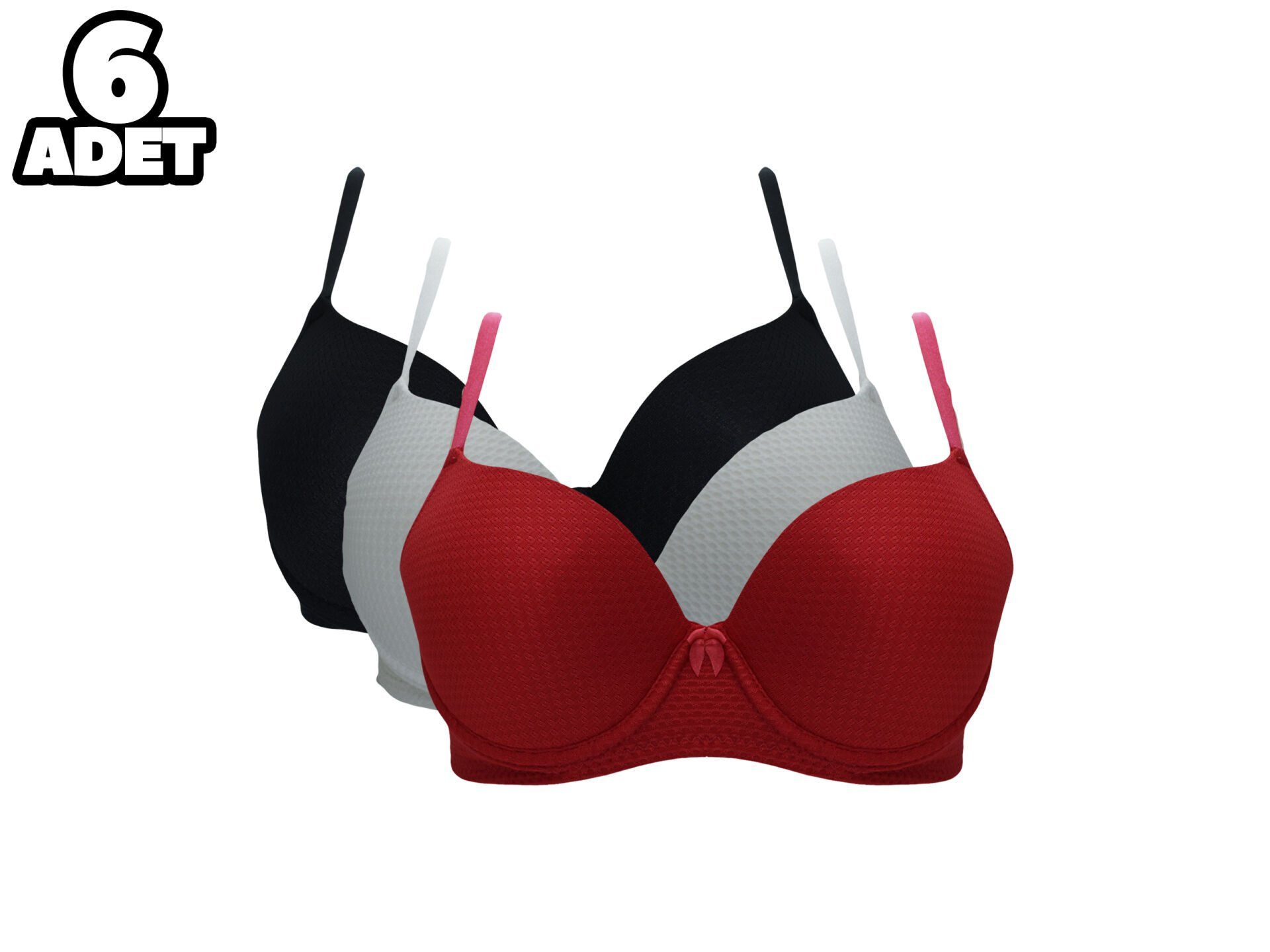 Liza 2080 Jakarlı Bayan Desteksiz Sütyen 6'lı