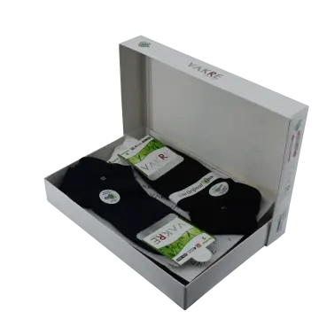 Vakre 9304-1 (40-45 NO) Dikişsiz Erkek Bambu Patik Çorap 12'li