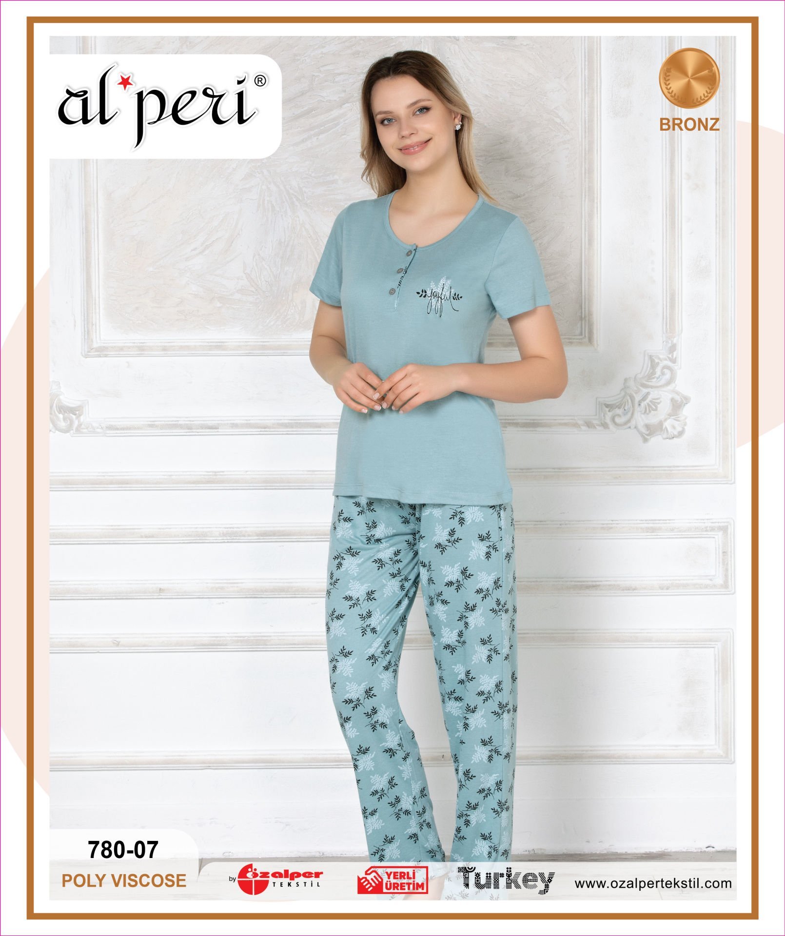 Alperi 780-07 Bayan Kısa Kol Pijama Takım 4'lü