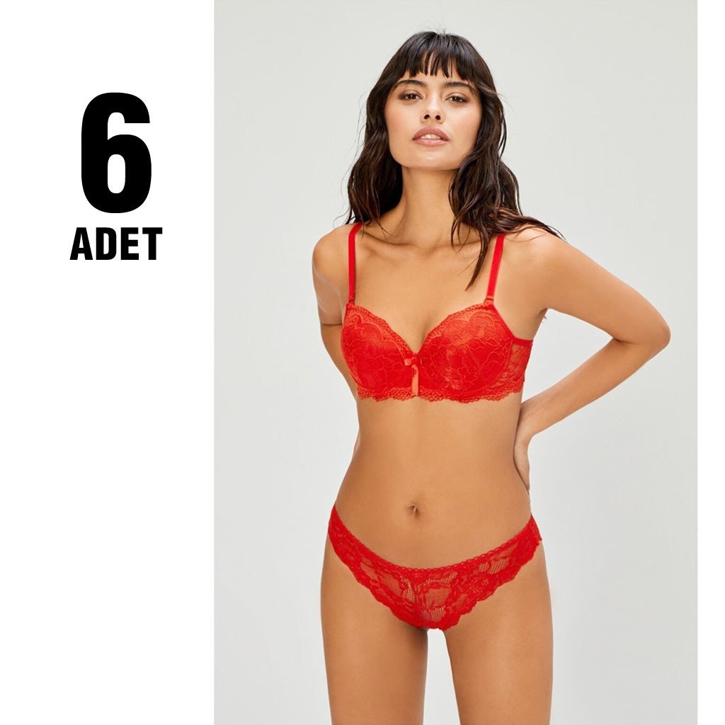 Cansoy 153 Dolgulu Dantelli Bayan Sütyen Takım 6'lı