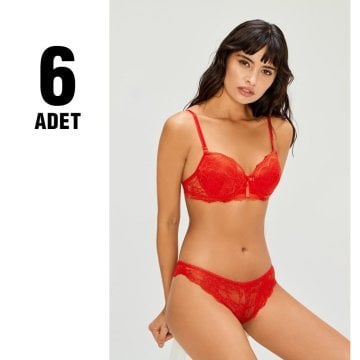 Cansoy 153 Dolgulu Dantelli Bayan Sütyen Takım 6'lı