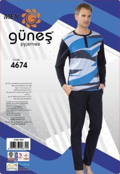 Güneş 4674 Uzun Kol Mevsimlik Erkek Pijama Takımı