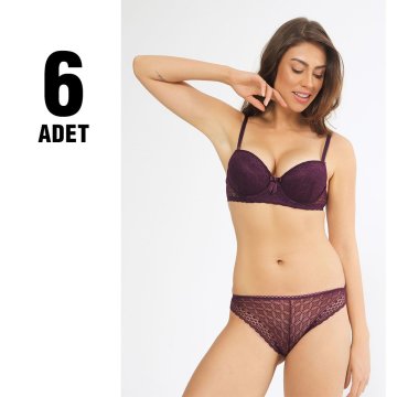 Cansoy 153 Dolgulu Dantelli Bayan Sütyen Takım 6'lı