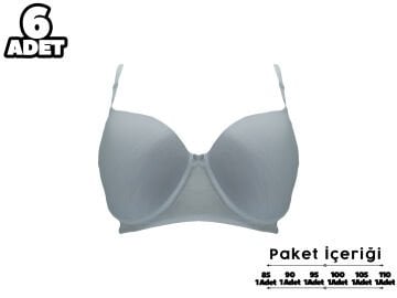 Liza 2110 C Cup Balenli Desteksiz Bayan Sütyen 6'lı