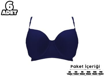 Liza 2110 C Cup Balenli Desteksiz Bayan Sütyen 6'lı