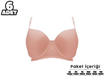 Liza 2110 C Cup Balenli Desteksiz Bayan Sütyen 6'lı