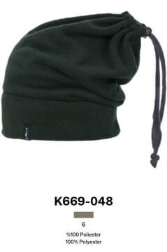 Suyutti 669-048 Haki İpli Stoperli Erkek Polar Bere 6'lı