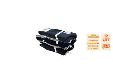 Şirin 7150-8 Dört Mevsim Ter Emici Erkek Penye Soket Çorap 12'li