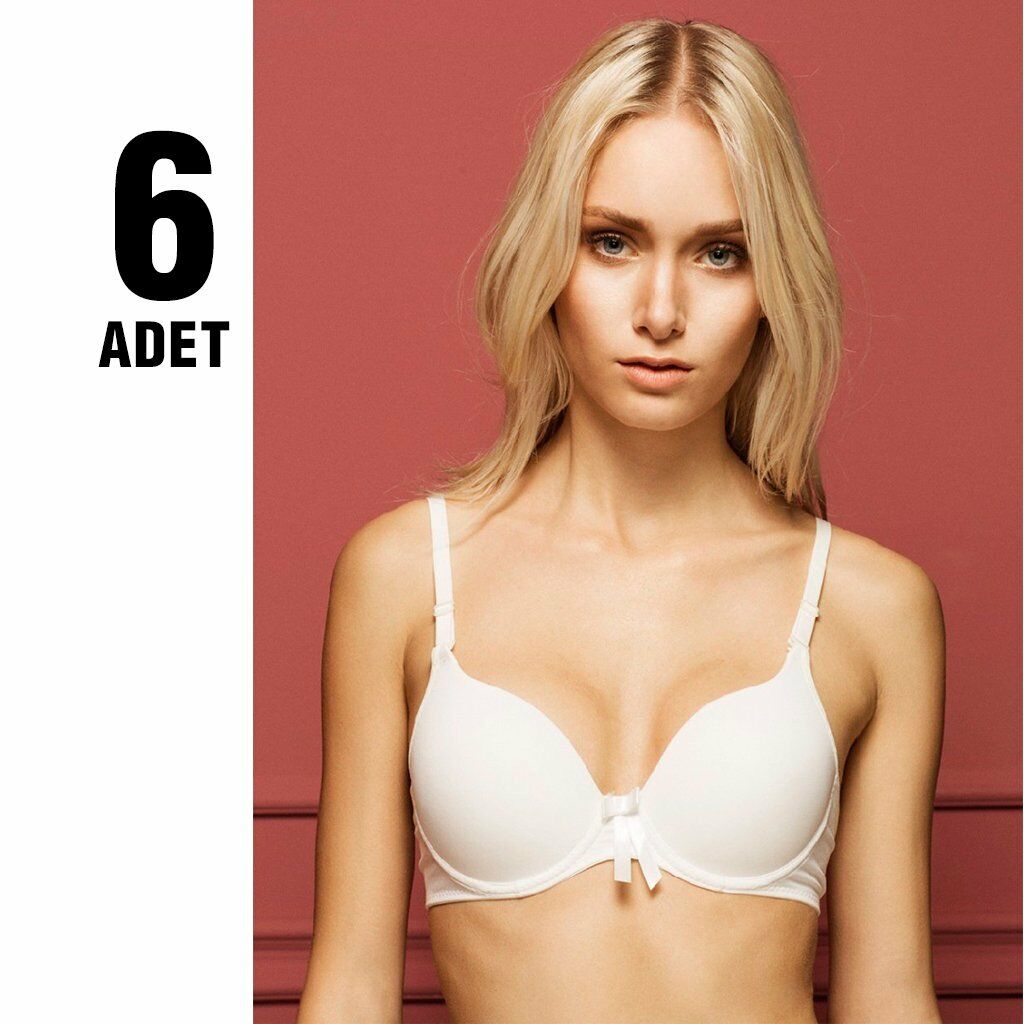 Cansoy 161 B Cup (75-80-85-90) Silikonlu Destekli Mikro Tulumlu Bayan Sütyen 6'lı