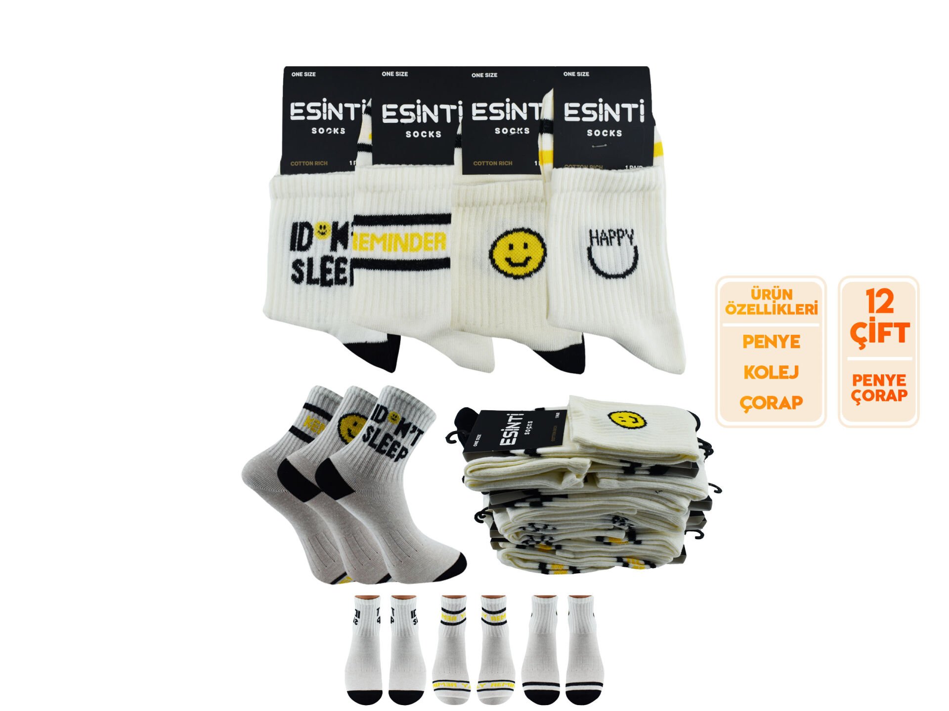 Esinti 141 Bayan Kolej Çorap 12'li