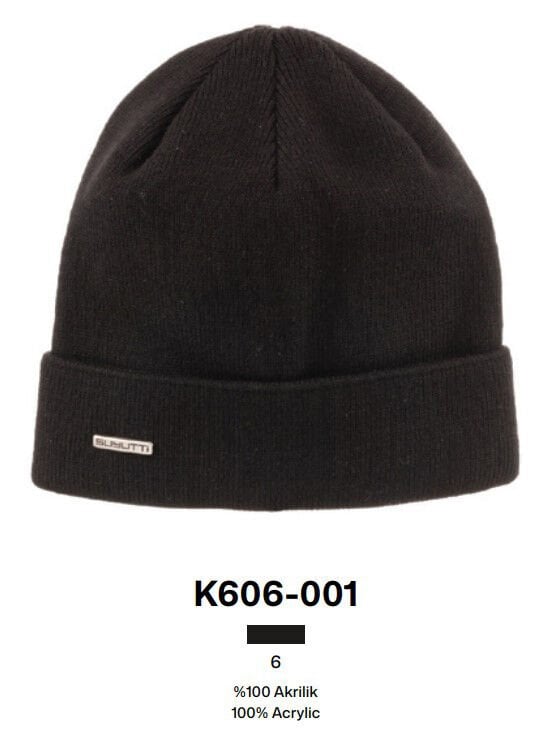 Suyutti 606-001 Siyah Erkek Demirli Lüks Örme Bere 6'lı