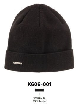 Suyutti 606-001 Siyah Erkek Demirli Lüks Örme Bere 6'lı