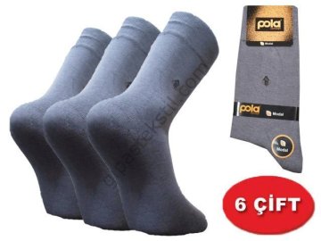 POLA ERKEK KANZ MODEL DİKİŞSİZ MODAL ÇORAP PAKET 6 ADET