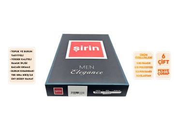 Şirin 7350-Füme Ter Emici Dikişsiz Parfümlü Erkek Soket Çorap 6'lı