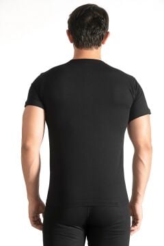 Tutku 0105 Erkek Renkli Penye Sıfır Yaka Fanila 6'lı SİYAH - 6/XXL