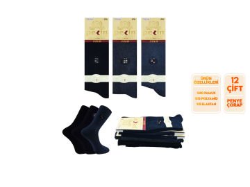 Pelin 1-14 Erkek Likralı Çorap 12'li