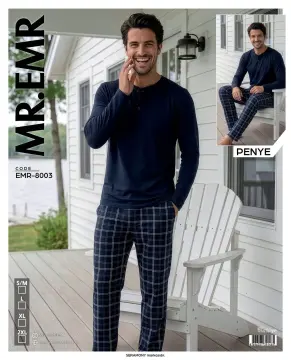 MR-EMR 8003 (M-L-XL-XXL) Penye Uzun Kollu Erkek Pijama Takımı 4'lü