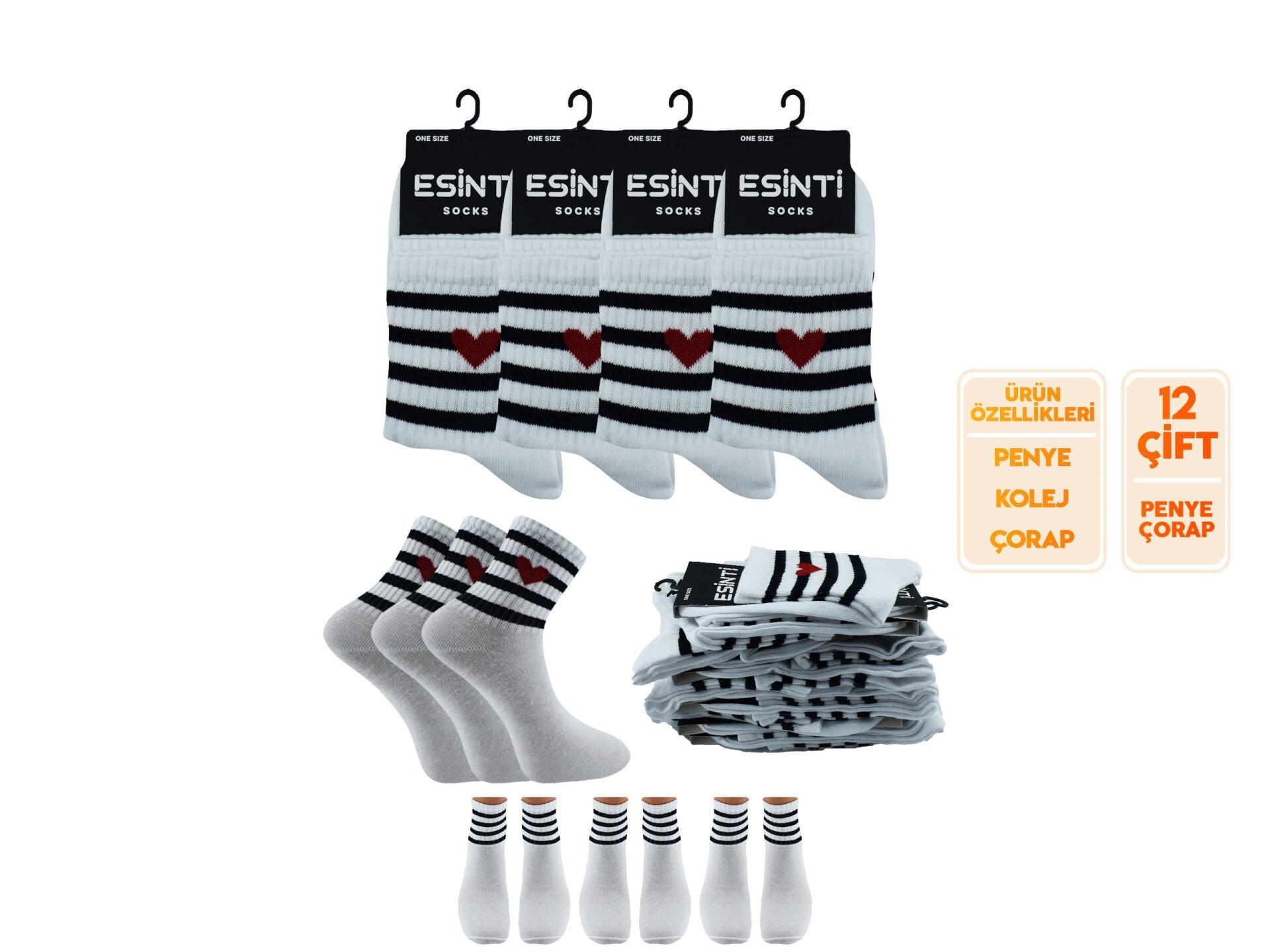 Esinti 138 Bayan Kolej Çorap 12'li