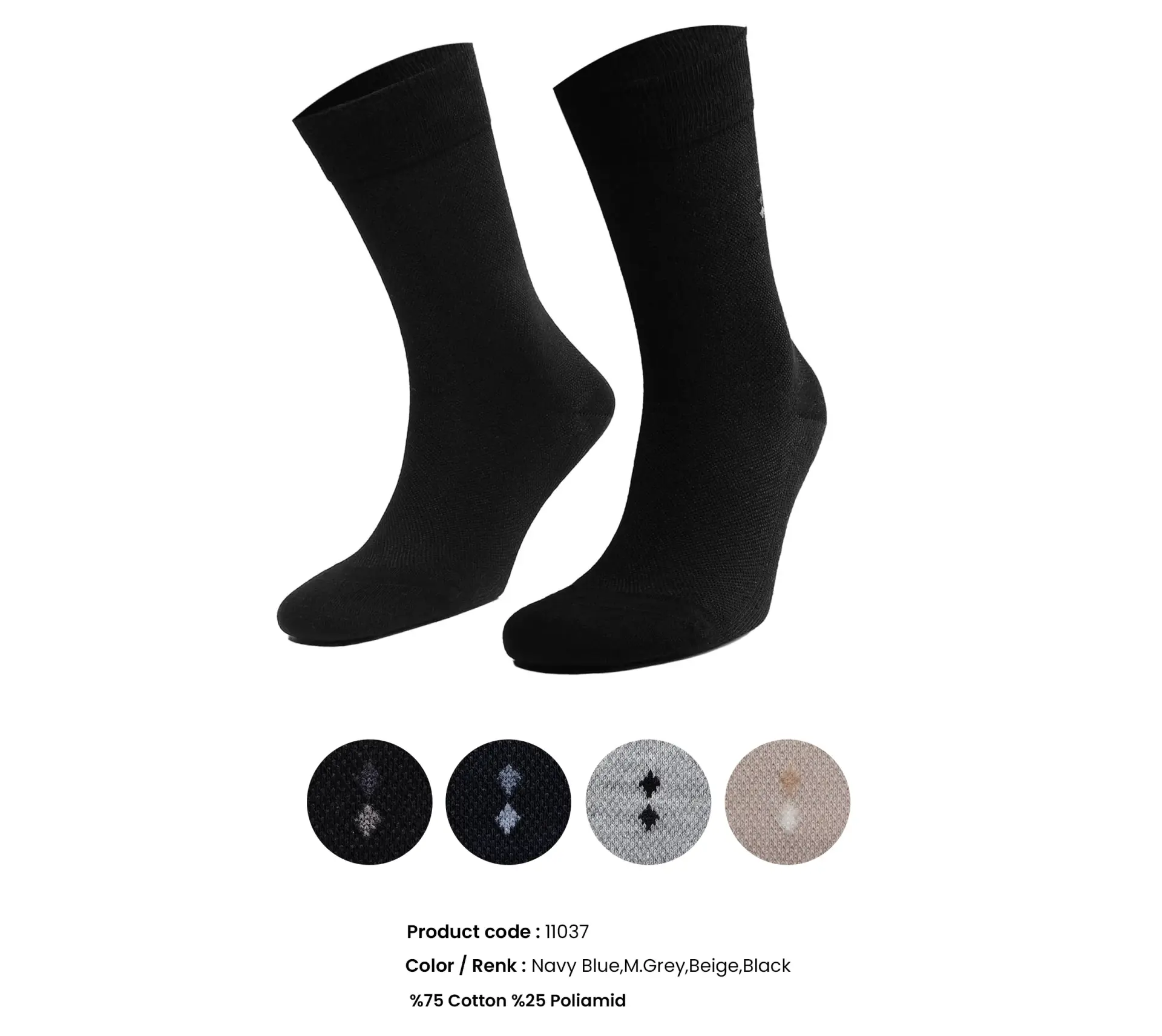 Aytuğ 11037 (41-45) Dikişsiz Cotton Erkek Soket Çorap 12'li