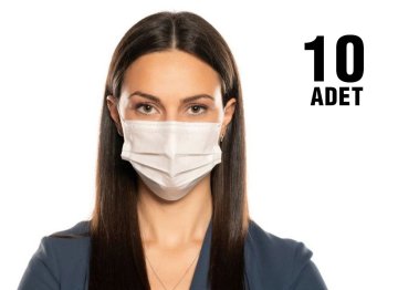 Du-Med Medikal 3 Katlı Telli Lastikli Maske 10'lu