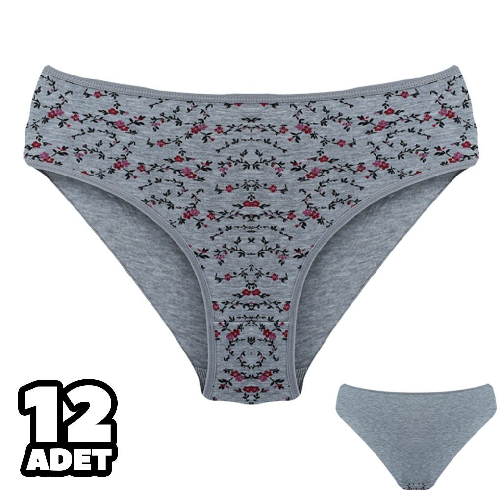 Dondeza 201-156 Desenli Bayan Ara Beden Külot 12'li