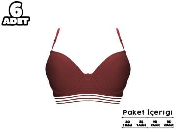 Liza 2170 Misinalı Balenli Desteksiz Sütyen 6'lı