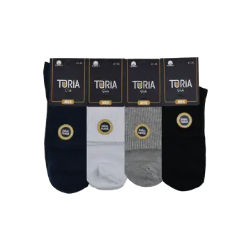 Toria E12 (41-45) Doğal Pamuk Erkek Kısa Tenis Çorap 12'li