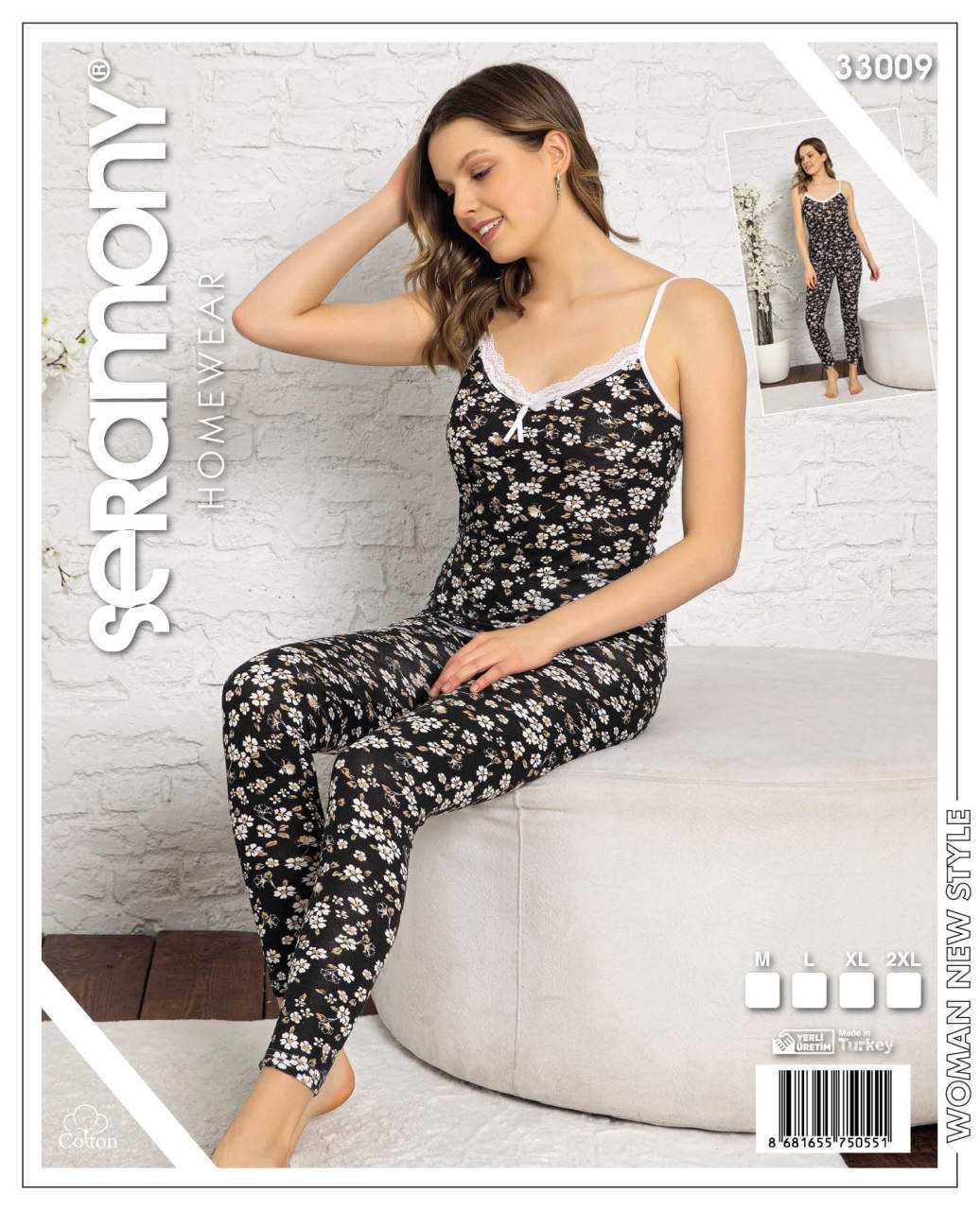 Seramony 33009 Empirme İp Askılı Bayan Pijama Takımı