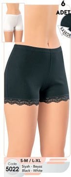 Kota 5022 Bayan Kaşkorse Paça Dantelli Şort 6'lı
