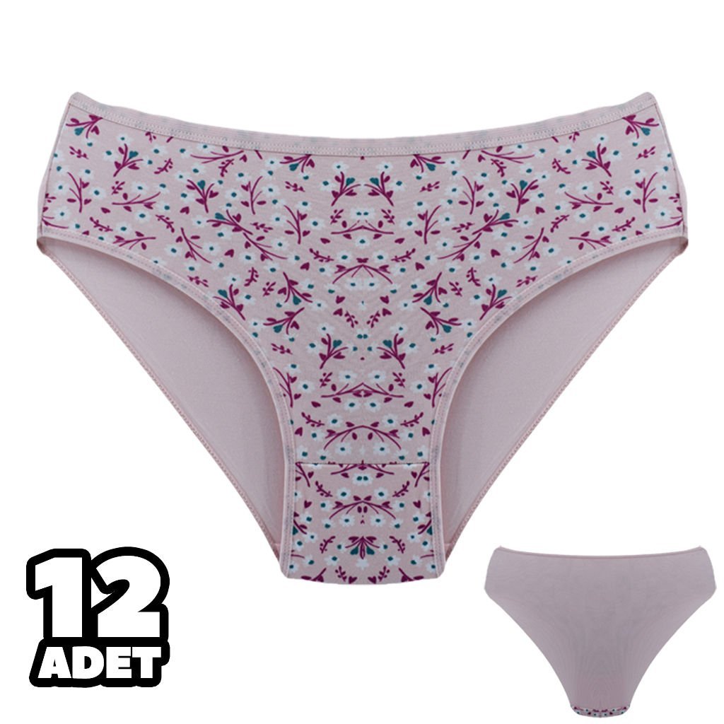 Dondeza 201-162 Desenli Bayan Ara Beden Külot 12'li