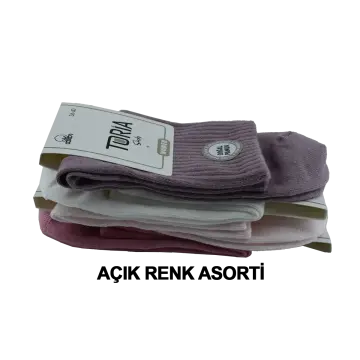 Toria B12 (36-40) Doğal Pamuk Bayan Kısa Tenis Çorap 12'li