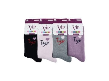 Vip01 (3-12 Yaş) Kışlık Havlu Kız Erkek Çocuk Çorap 12'li