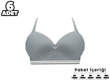 Liza 2190 Misinalı Balensiz Desteksiz Sütyen 6'lı