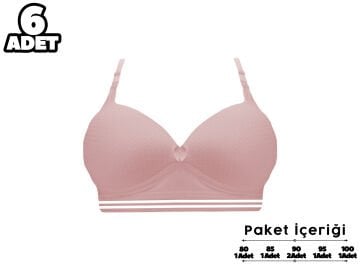 Liza 2190 Misinalı Balensiz Desteksiz Sütyen 6'lı