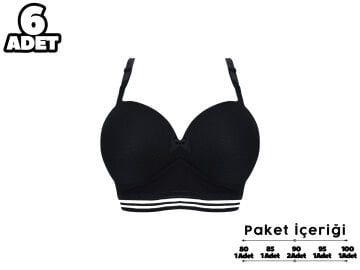 Liza 2190 Misinalı Balensiz Desteksiz Sütyen 6'lı