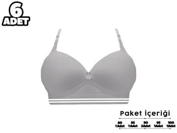 Liza 2190 Misinalı Balensiz Desteksiz Sütyen 6'lı