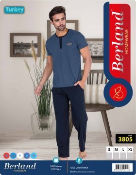 Berland 3805 Erkek Modal Kısa Kol Pijama Takımı