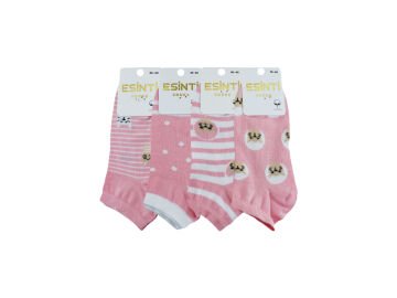 Esinti 33-1 (36-40) Naturel Pamuk Bayan Patik Çorap 12'li