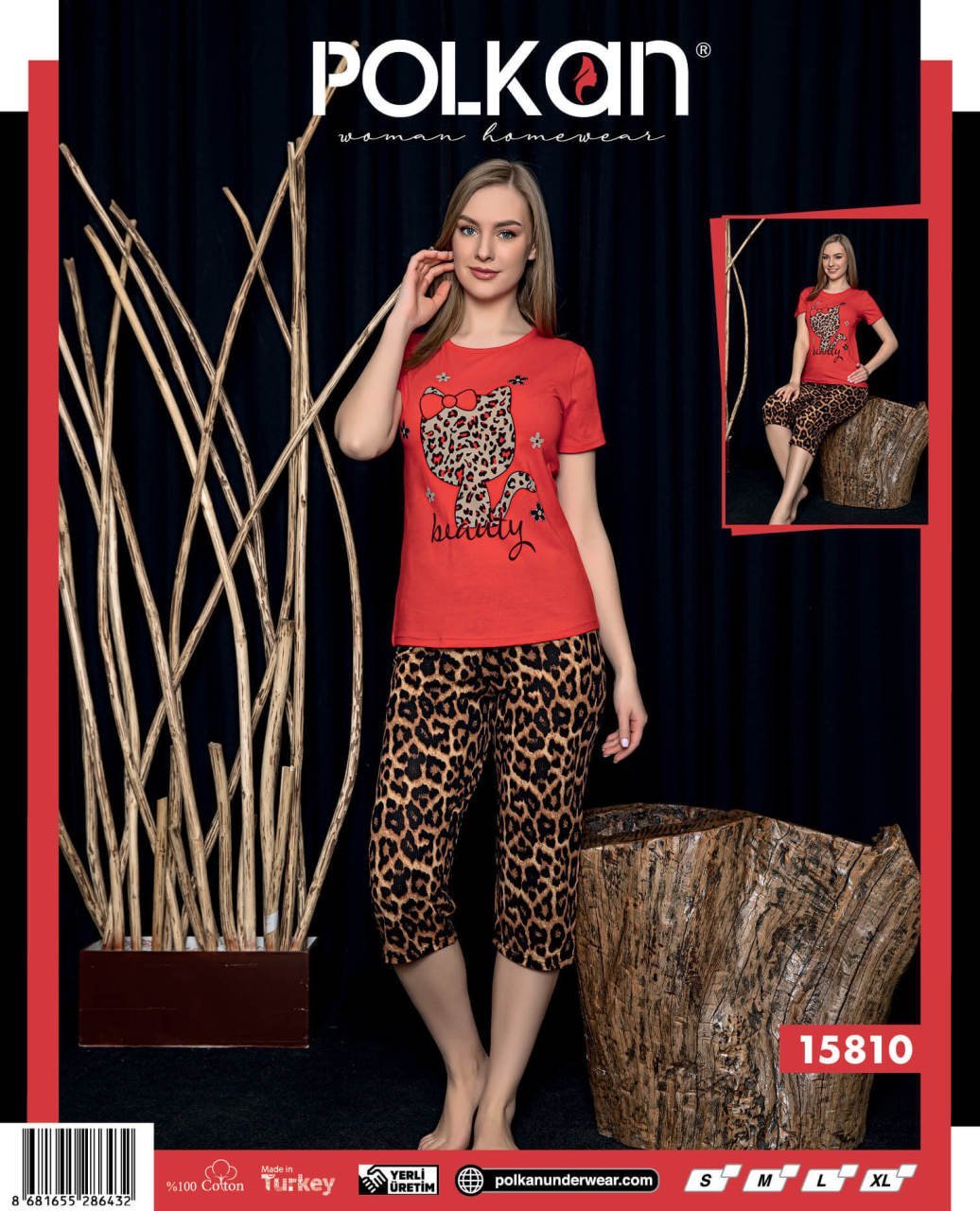 Polkan 15810 Kısa Kollu Kapri Bayan Pijama Takımı