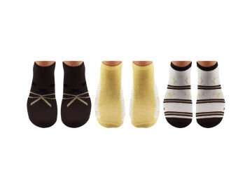 Esinti 33-6 (36-40) Naturel Pamuk Bayan Patik Çorap 12'li