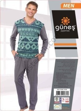 GÜNEŞ 4653 UZUN KOL MEVSİMLİK ERKEK PİJAMA TAKIMI