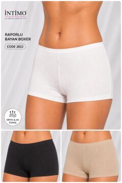 İntimo 2822 (S-M-L-XL) Raporlu Bayan Boxer 6'lı
