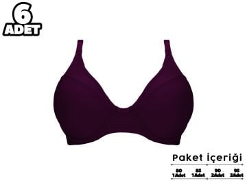 Liza 2250 Balenli Desteksiz Yarım Kulaklı Sütyen 6'lı